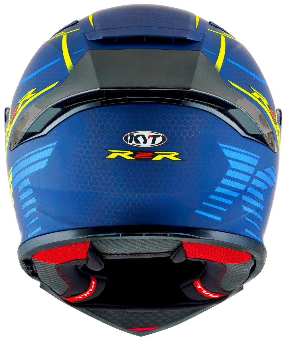 Kask Motocyklowy KYT R2R CONCEPT matowy niebieski/żółty ECE/ONU 22-06