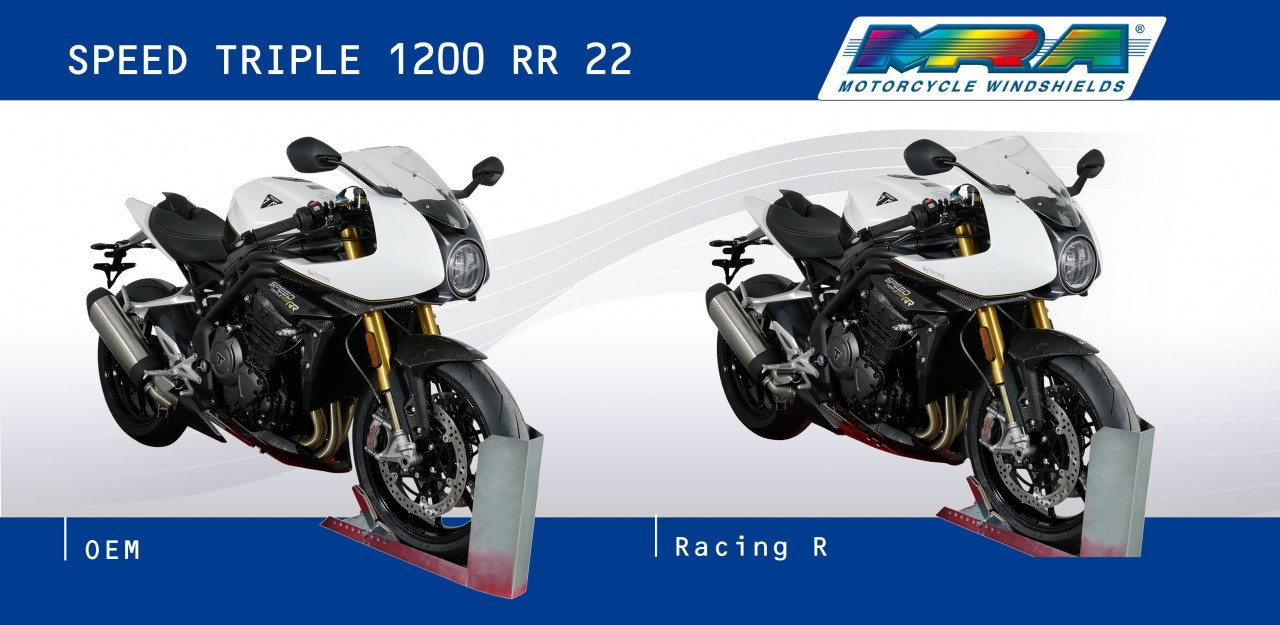 Szyba motocyklowa MRA TRIUMPH SPEED TRIPLE 1200 RR 2022-, forma R, bezbarwna