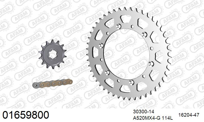 Zestaw napędowy AFAM do KAWASAKI KX 500 C1,D1,E1,E2,E3,E4,E5,E6,E7,E8,E9,E10,E11,E12,E13,E14,E15,E16