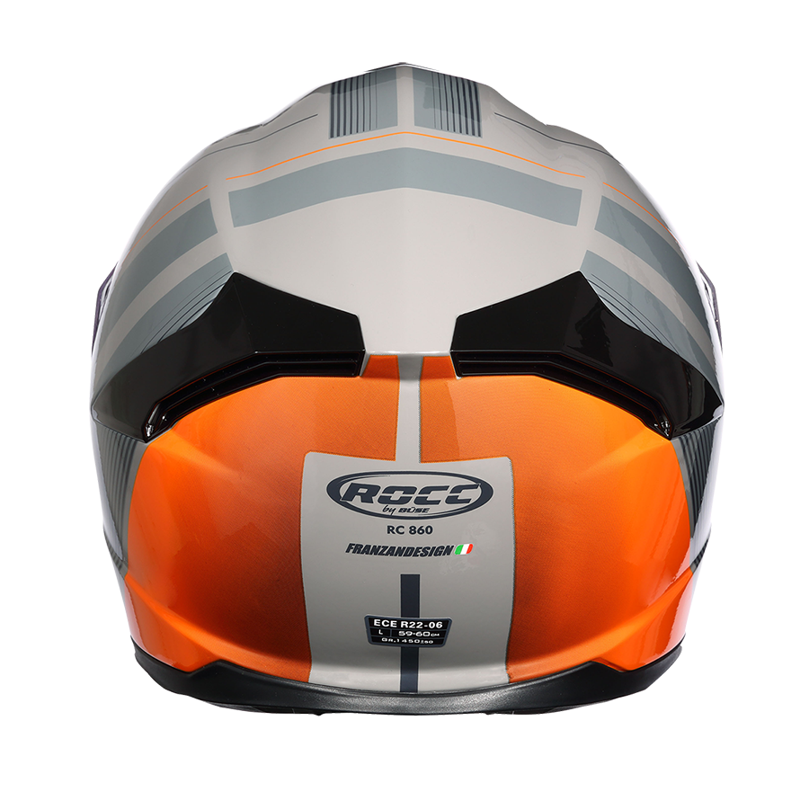 Kask motocyklowy ROCC 862 szaro-pomarańczowy