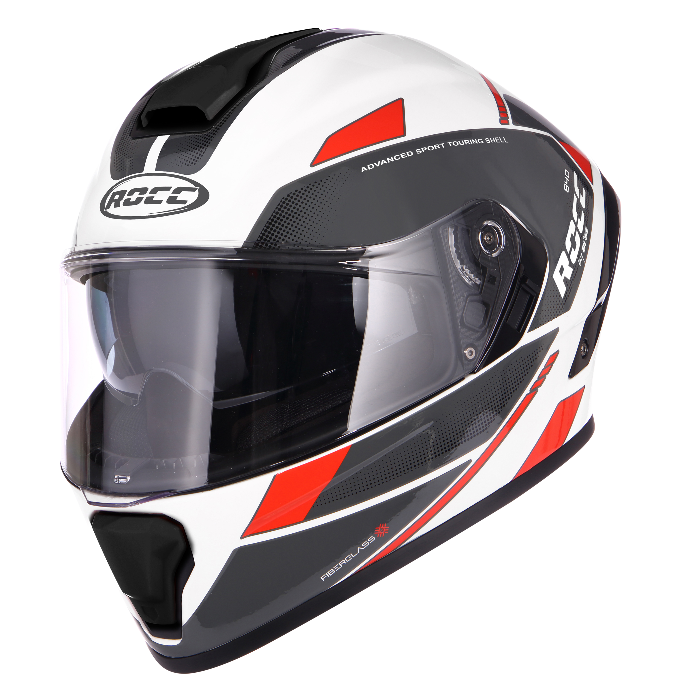 Kask motocyklowy ROCC 841 biało-czerwony