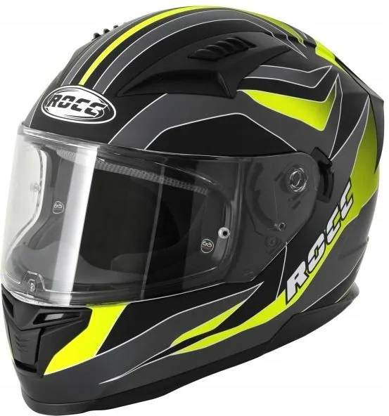 Kask motocyklowy ROCC 333 matowo-szary/neonowy