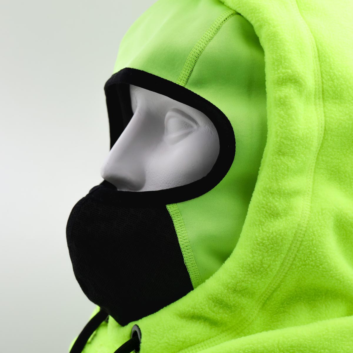 Kominiarka z kapturem na kask rowerowy narciarski Rockbros zielona fluo