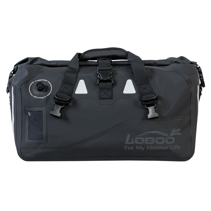 LOBOO Torba motocyklowa PVC czarna 40L (z kieszenią separacyjną na mokre rzeczy)