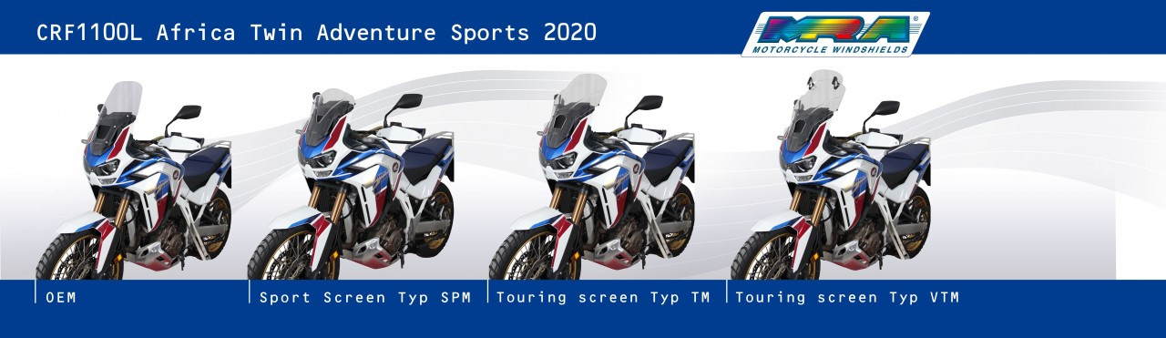 Szyba motocyklowa MRA HONDA CRF 1100 L A.T.- /DCT ADV. SPORTS 2020-2023, forma SPM, czarna