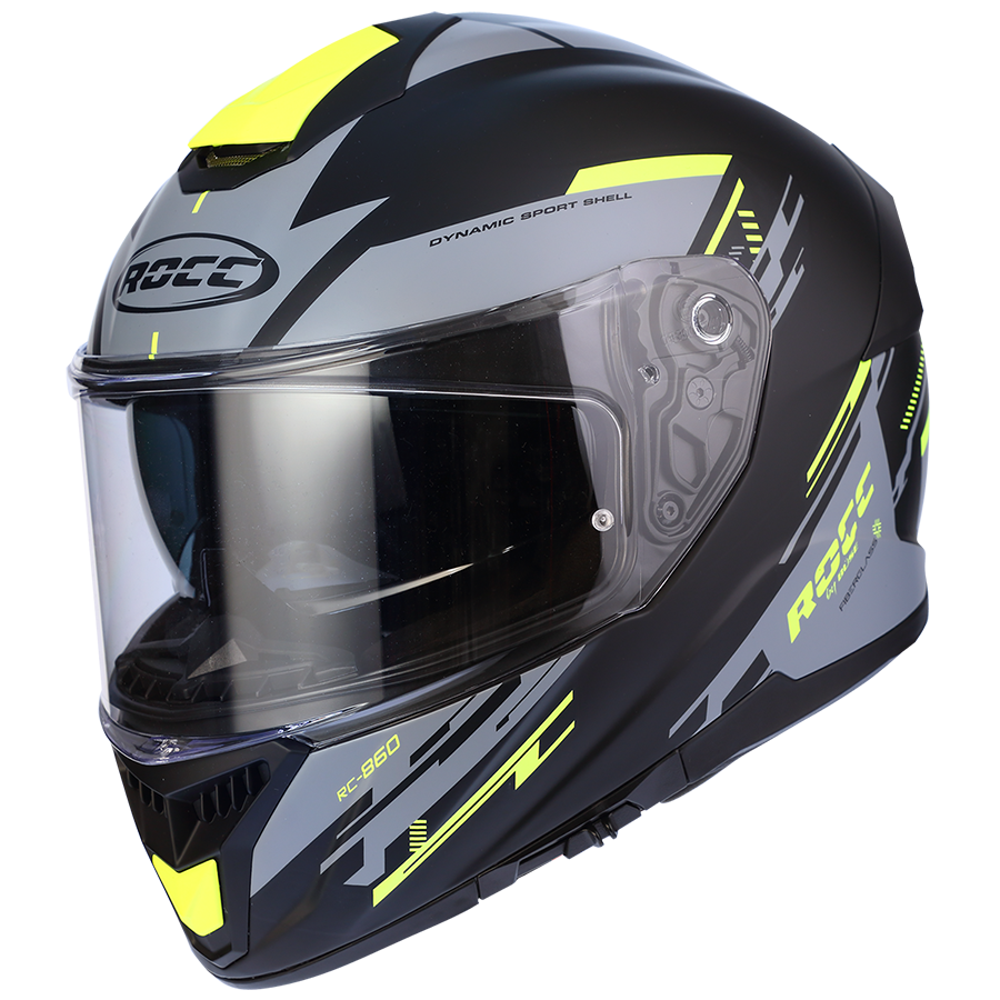 Kask motocyklowy ROCC 861 czarno-żółty