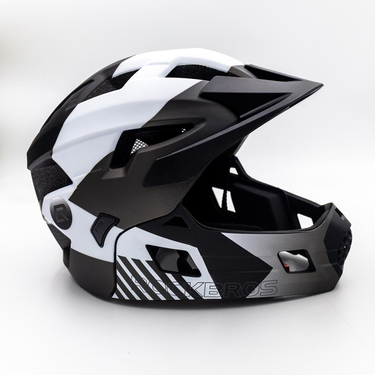 Kask dziecięcy z odpinaną osłoną podbródka FULL FACE off-road Rockbros TS-61 Gray