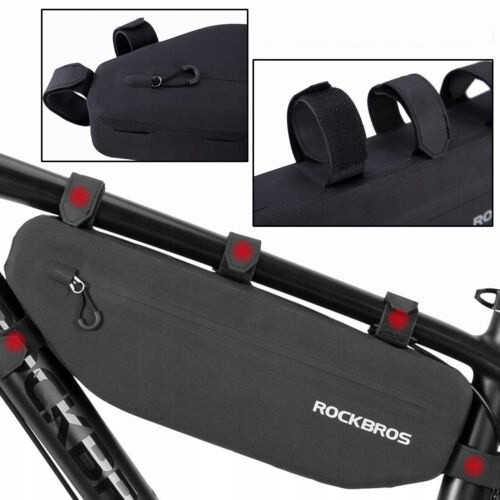 Torba, sakwa rowerowa pod ramę 4L ROCKBROS (AS-018) czarna, wodoodporna