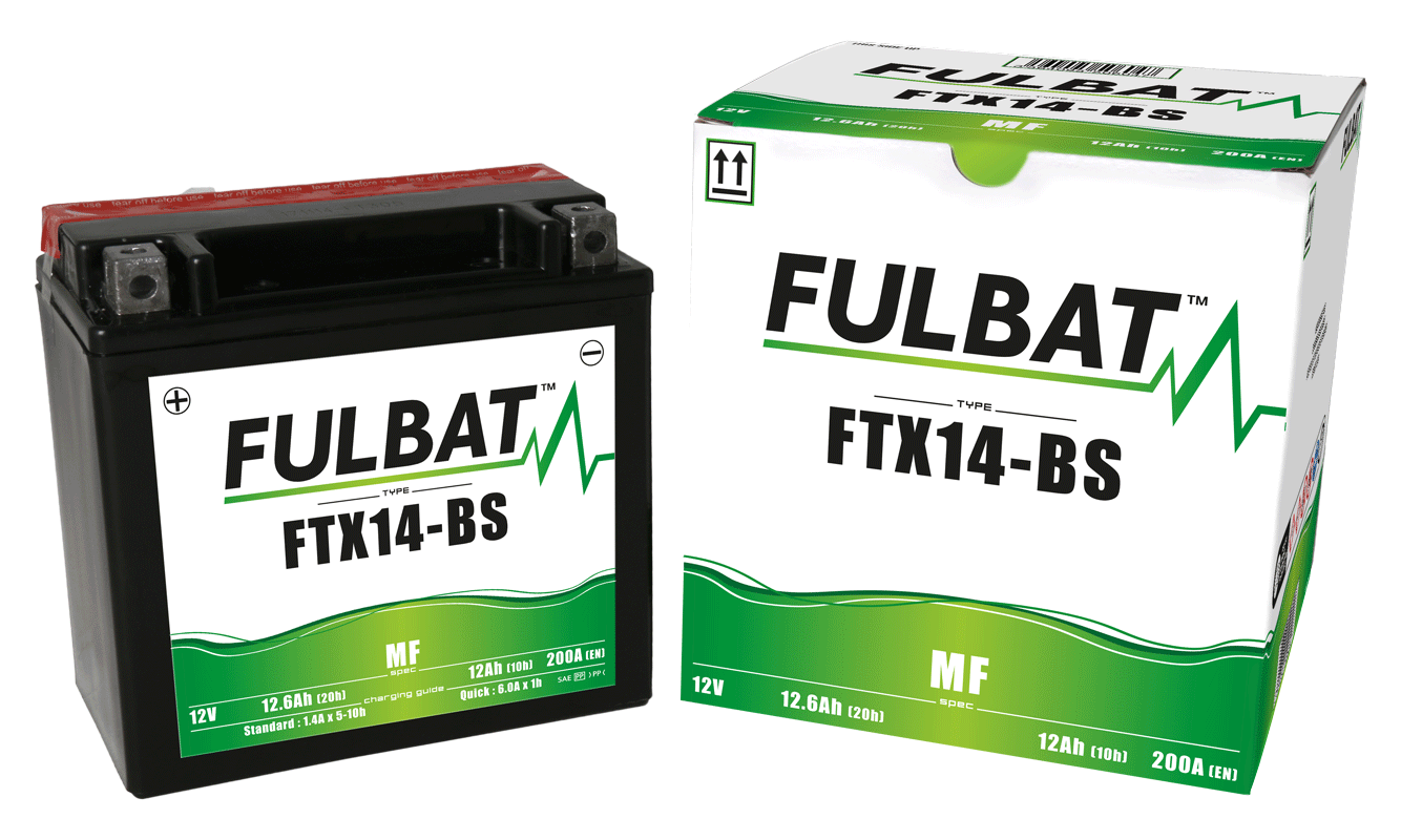 Akumulator FULBAT FUL MF - FTX14-BS / YTX14-BS (suchy, bezobsługowy, kwas w zestawie)