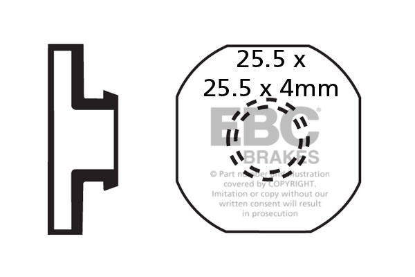 CFA274R - Klocki hamulcowe rowerowe (organiczne wyczynowe) EBC Brakes