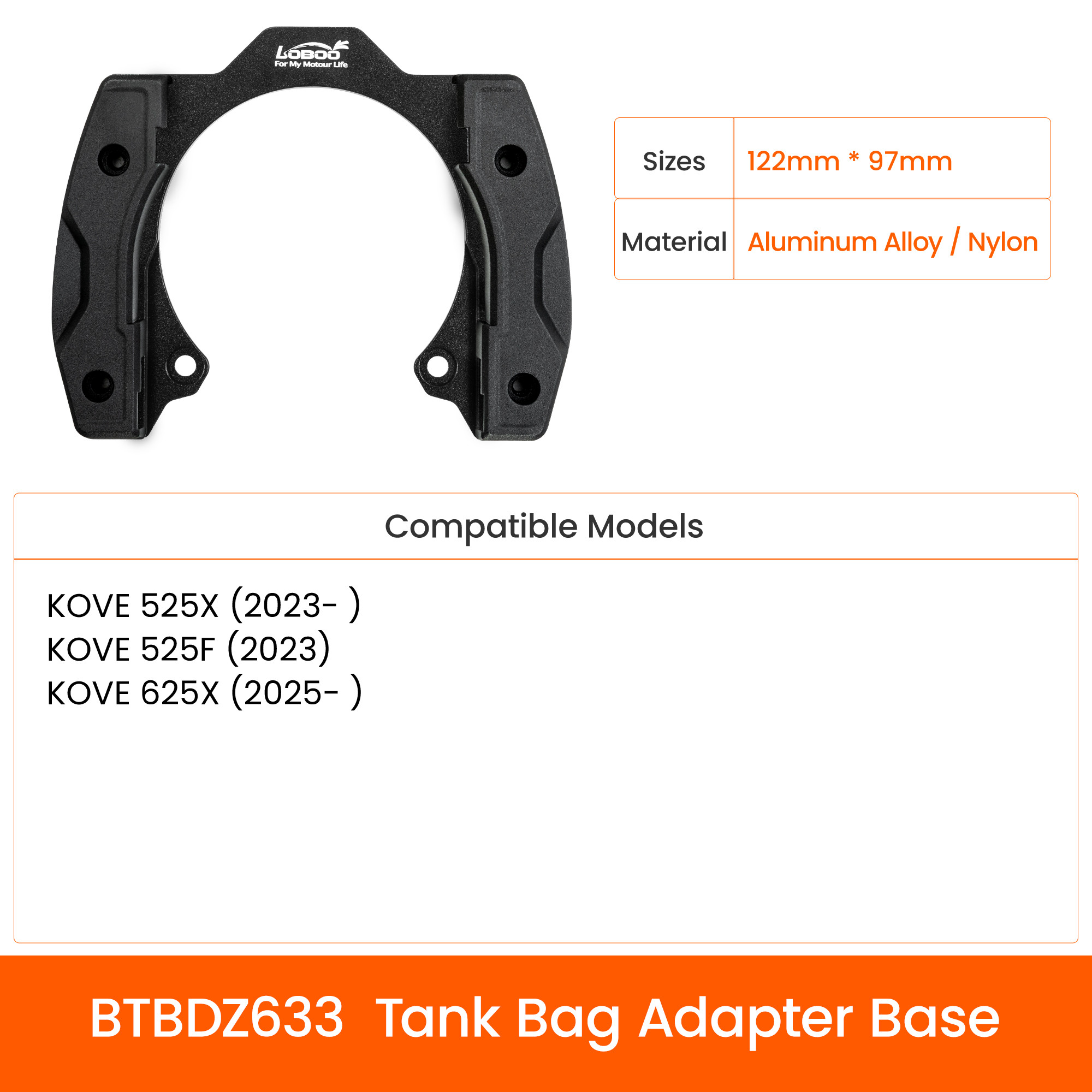 LOBOO Magnetyczny uchwyt, adapter do Tank Bag Easy, do KOVE 525X (23-), KOVE 525F (23), KOVE 625X (25-)