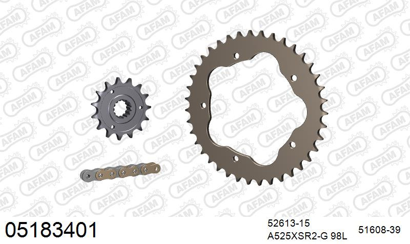Zestaw napędowy AFAM do DUCATI 848, 848 Evo, 848 Evo Dark, 848 SE Evo Corse (all for sprocket carrier PCD2)