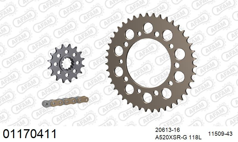 Zestaw napędowy AFAM do HONDA CB 600 F 7,8,9,A, CB 600 F Hornet B,C,D, CB 600 FA ABS 7,8,9,A,B, CB 600 FA Hornet ABS C,D
