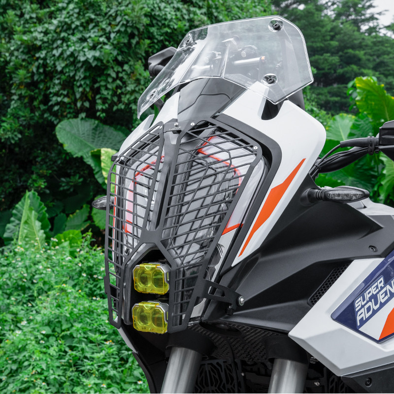 LOBOO Osłona przedniego oświetlenia do KTM 1290 Super Adventure S/R (2022-), stal nierdzewna, czarna