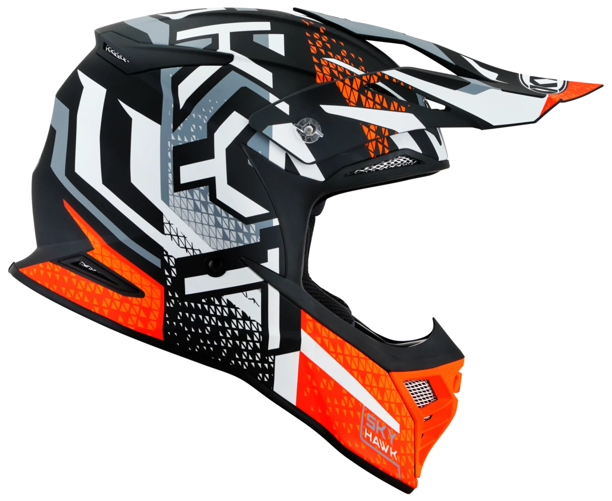 Kask motocyklowy KYT SKYHAWK HYPERFLOW SZARY MATT/POMARAŃCZOWY E06