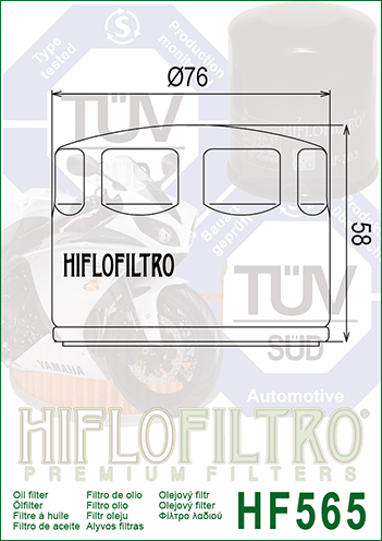 FILTR OLEJU HIFLO HF565 APRILIA 750/850/1200 GILERA GP800