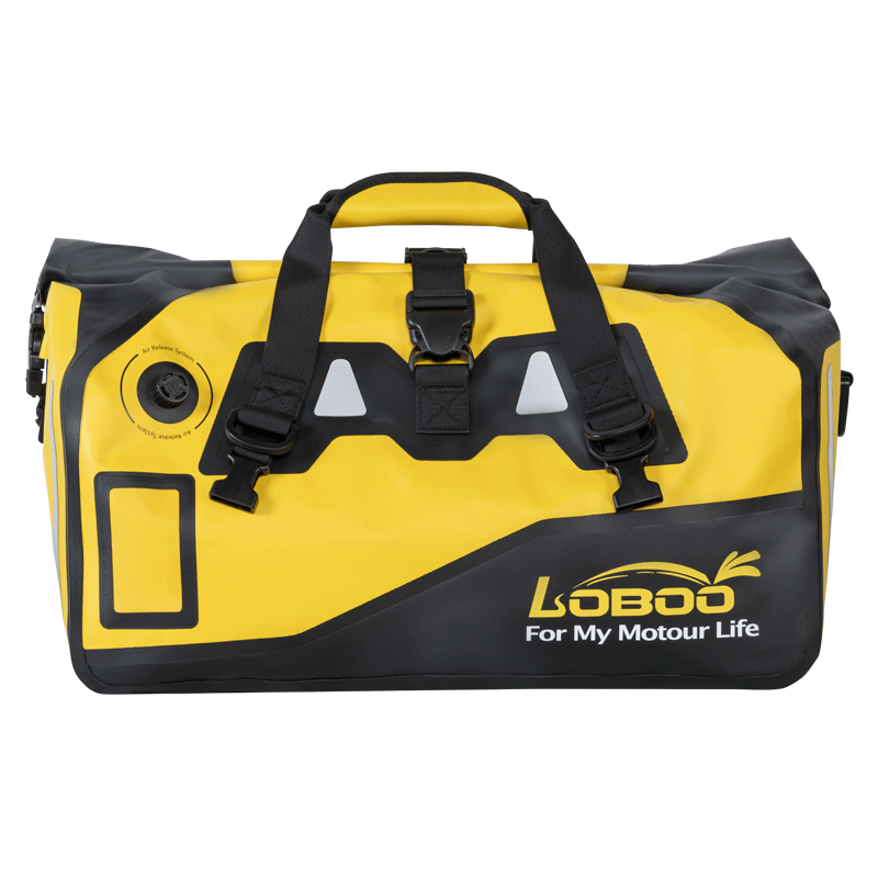LOBOO Torba motocyklowa PVC żółta 40L (z kieszenią separacyjną na mokre rzeczy)