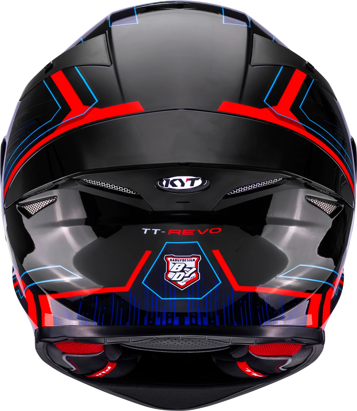 Kask motocyklowy KYT TT-REVO SPEEDING CZARNY/CZERWONY/NIEBIESKI E06