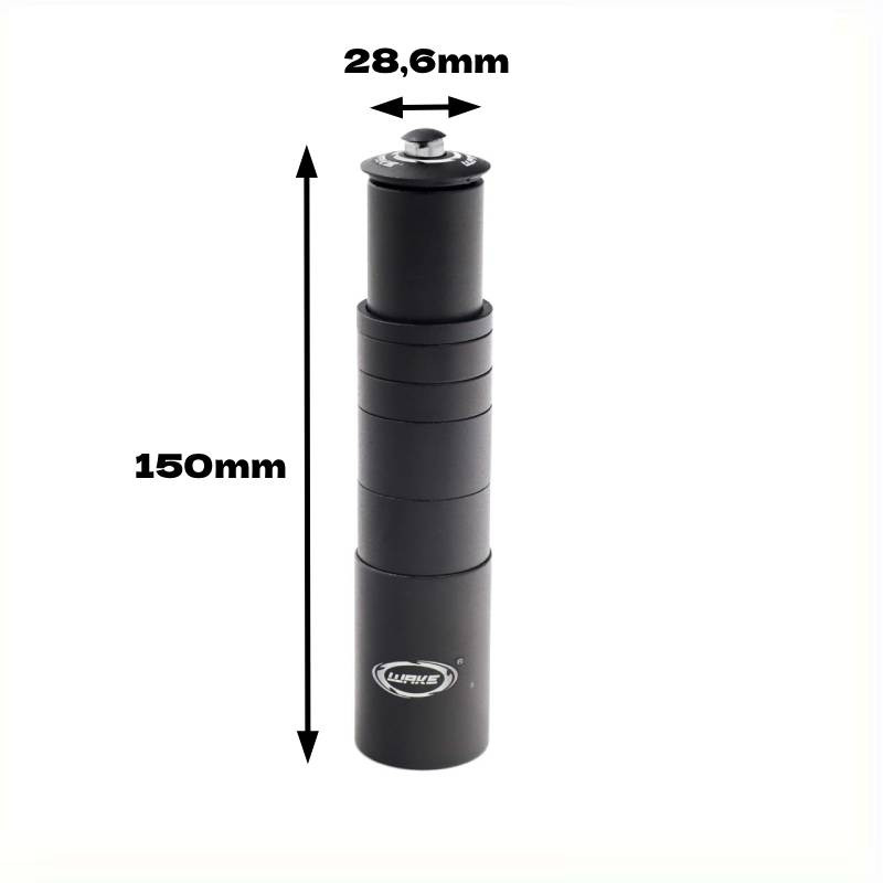 Adapter do podwyższenia kierownicy rowerowej, przedłużka rury sterowej czarny 150 mm WAKE