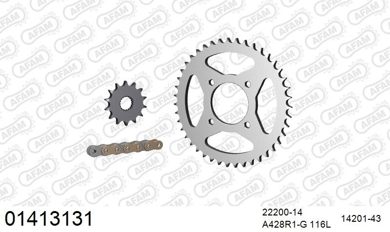 Zestaw napędowy AFAM do SUZUKI GS 125 Z,D, GS 125 ES Z,D,F,K,L,M,R