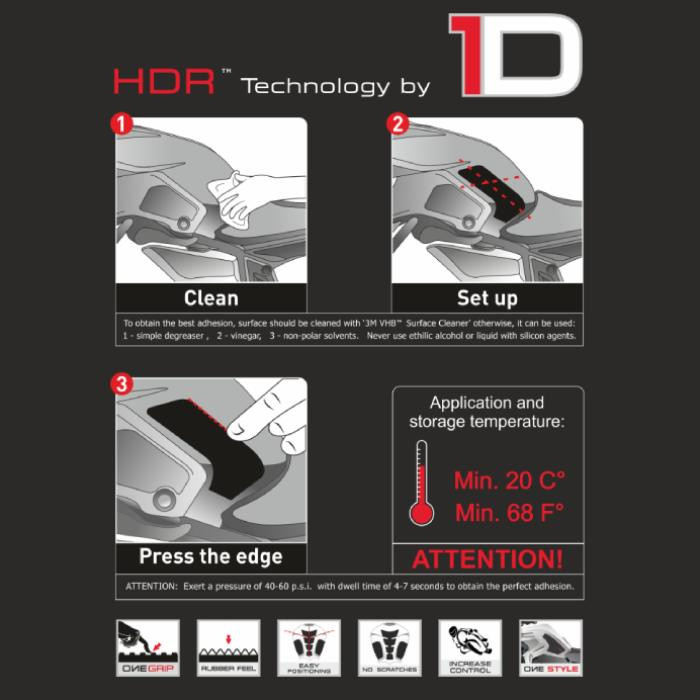 ONEDESIGN Grip Boczny HDR TRACER 9 21-24 YAMAHA czarny