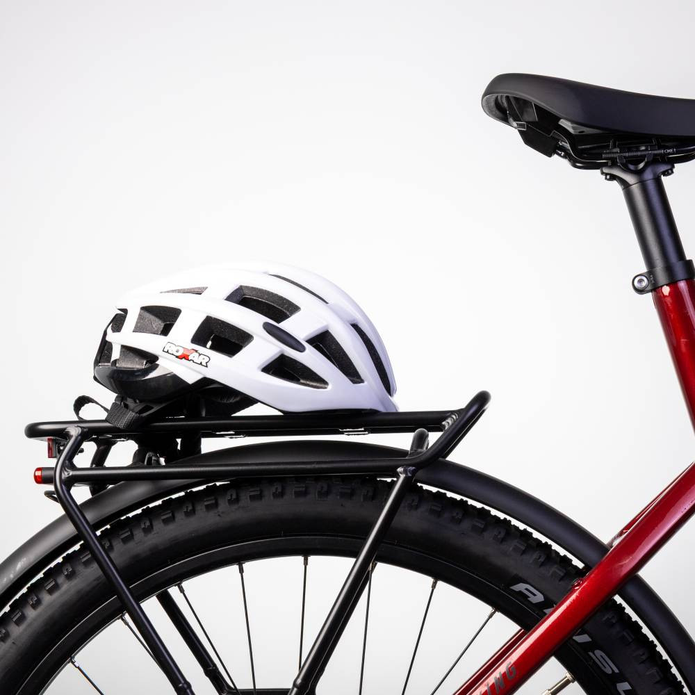 Kask rowerowy miejski / szosowy ROXAR STREET biały z wbudowaną lampką