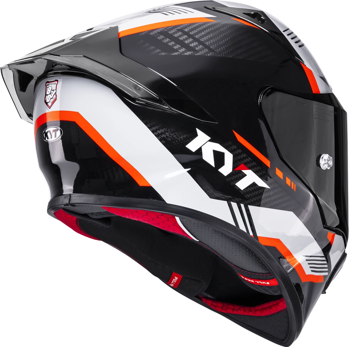 Kask motocyklowy KYT R1R CARBON ZONE POMARAŃCZOWY E06