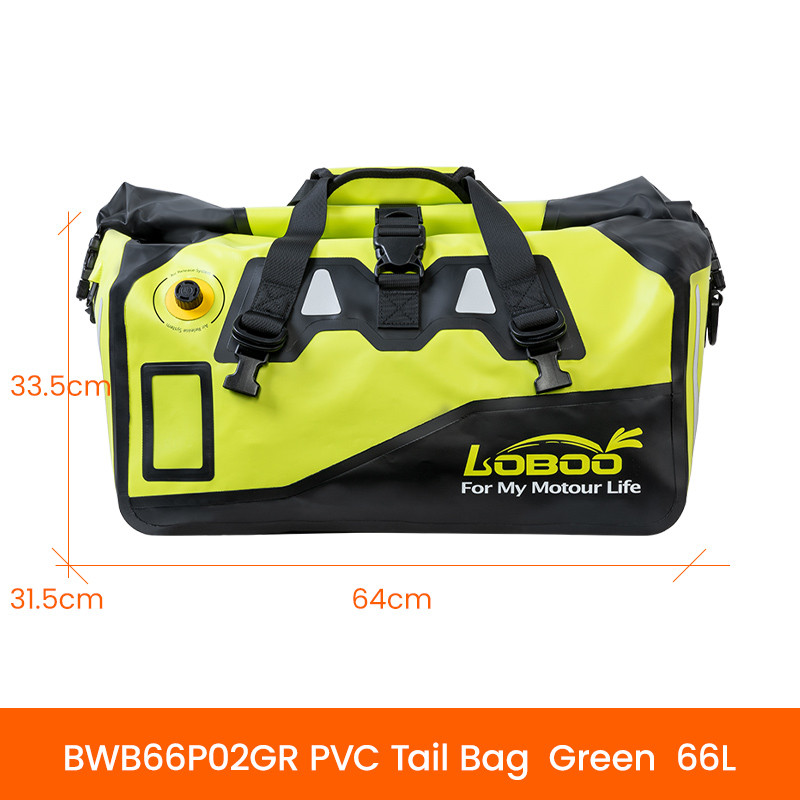 LOBOO Torba motocyklowa PVC fluo 66L (z kieszenią separacyjną na mokre rzeczy)