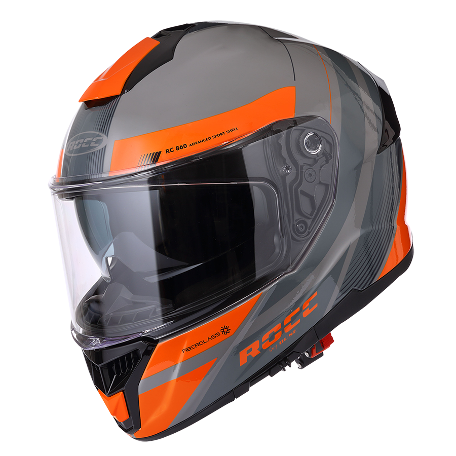 Kask motocyklowy ROCC 862 szaro-pomarańczowy