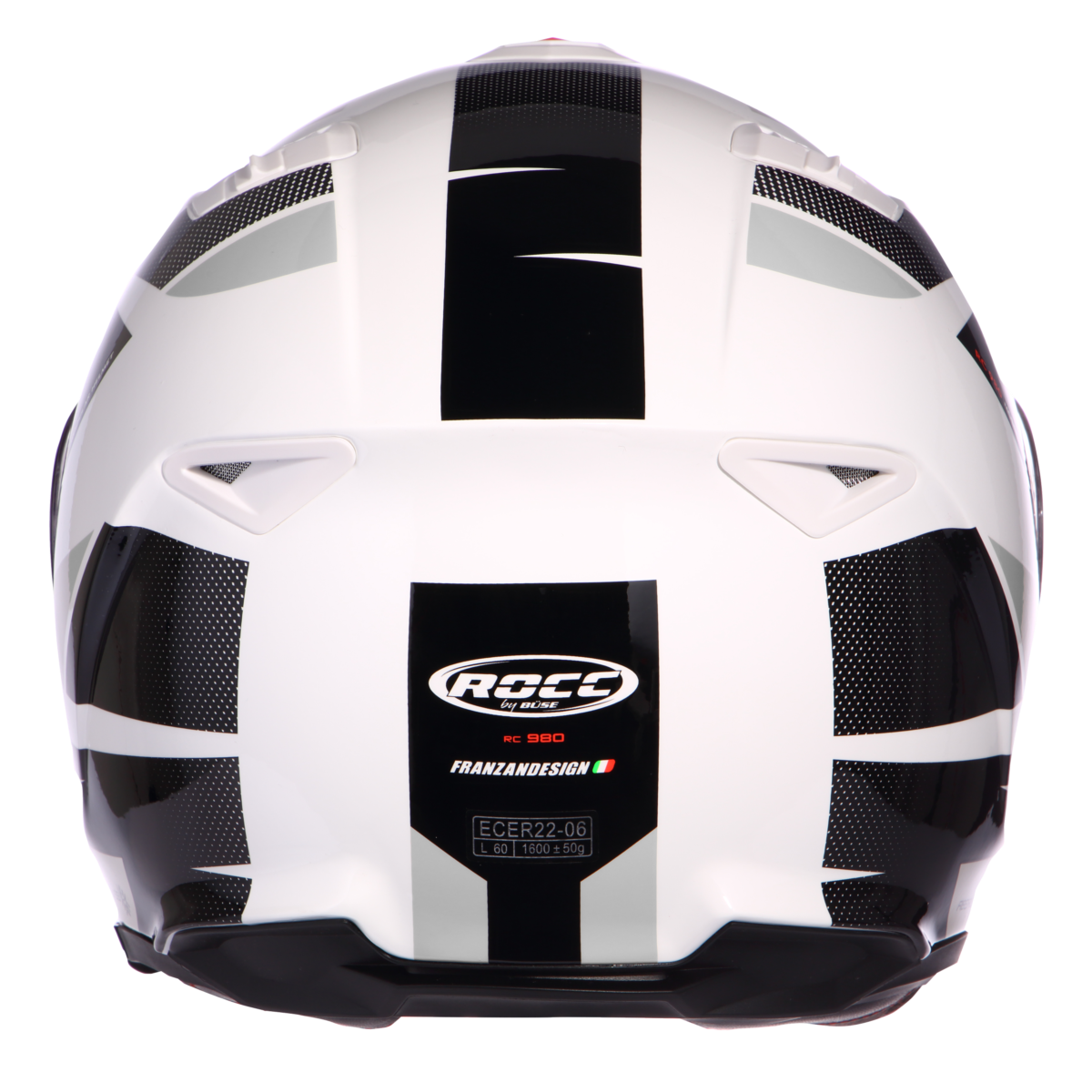 Kask motocyklowy ROCC 982 biało-czarny