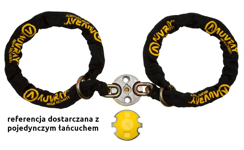AUVRAY zestaw kotwa podłogowa podwójna 14mm + łańcuch 120cm z ogniwem lasso - długość 120cm, średnica 13,5mm (klasa S.R.A.)