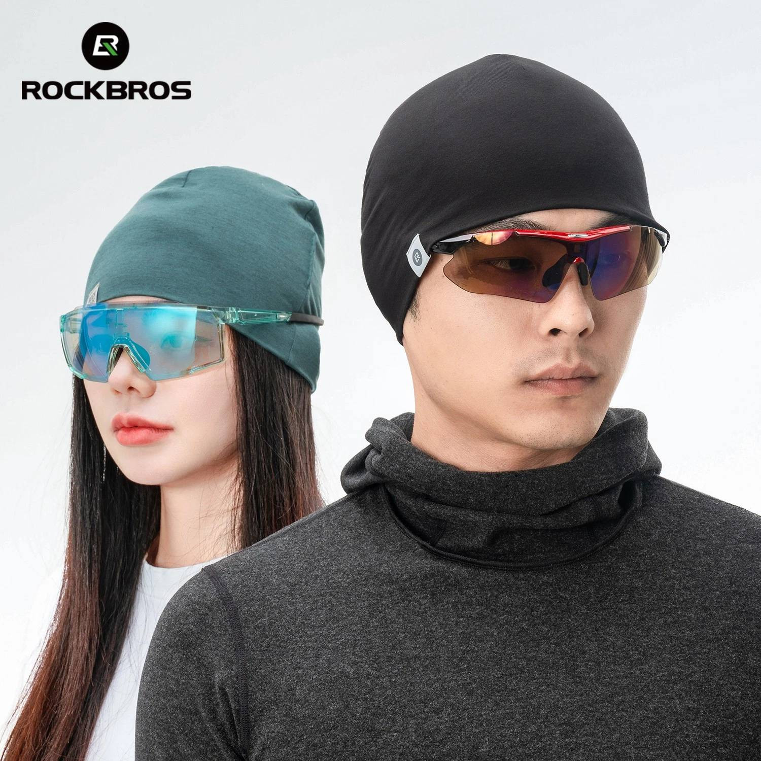 Czapka rowerowa, do biegania, sportowa, pod kask, elastyczna ROCKBROS wełna, Tencel, czarna 18250005