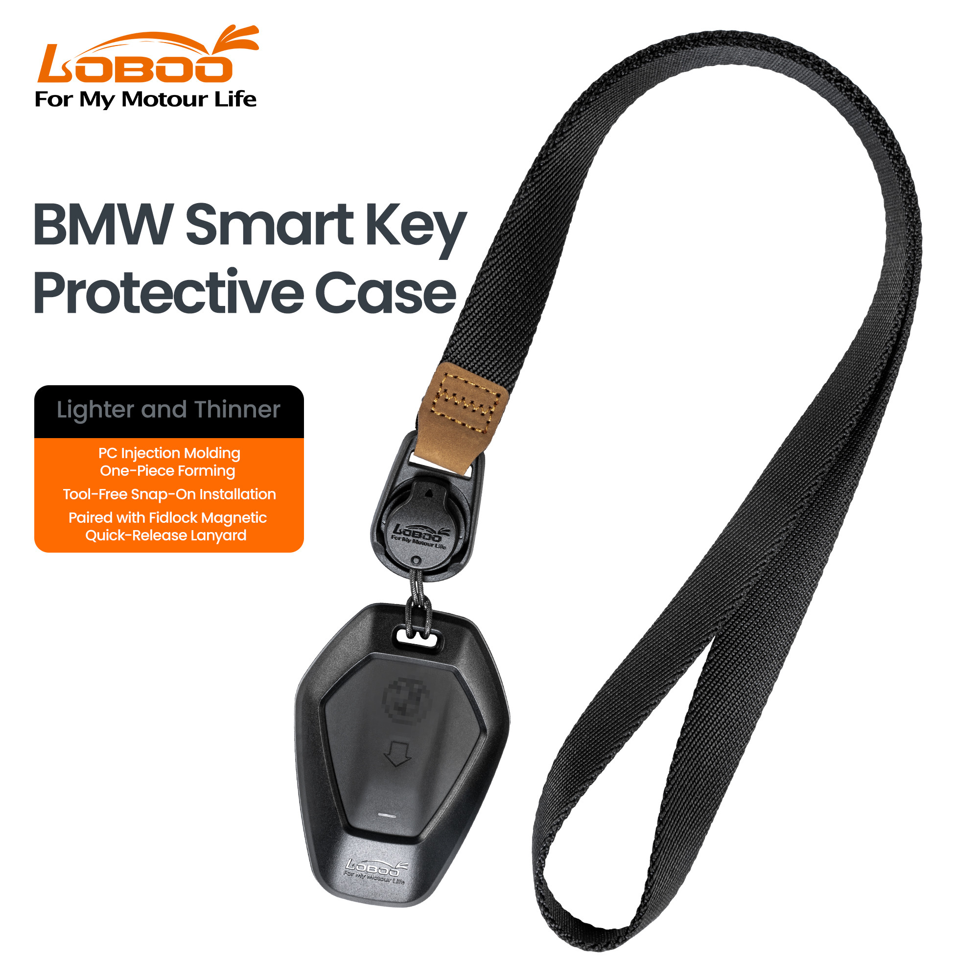 LOBOO Etui na klucz BMW + smycz