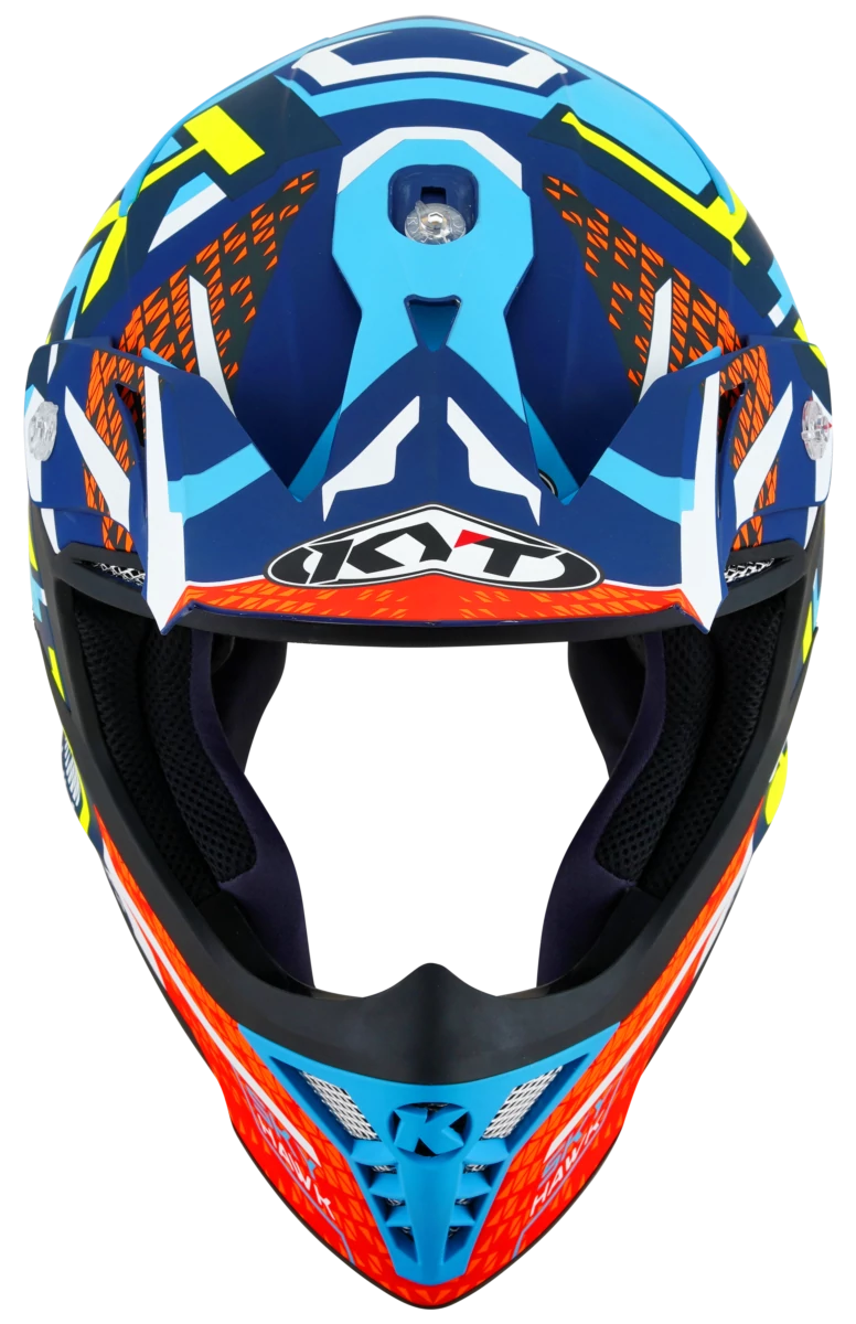 Kask motocyklowy KYT SKYHAWK HYPERFLOW MATT JASNY NIEBIESKI/CZERWONY E06