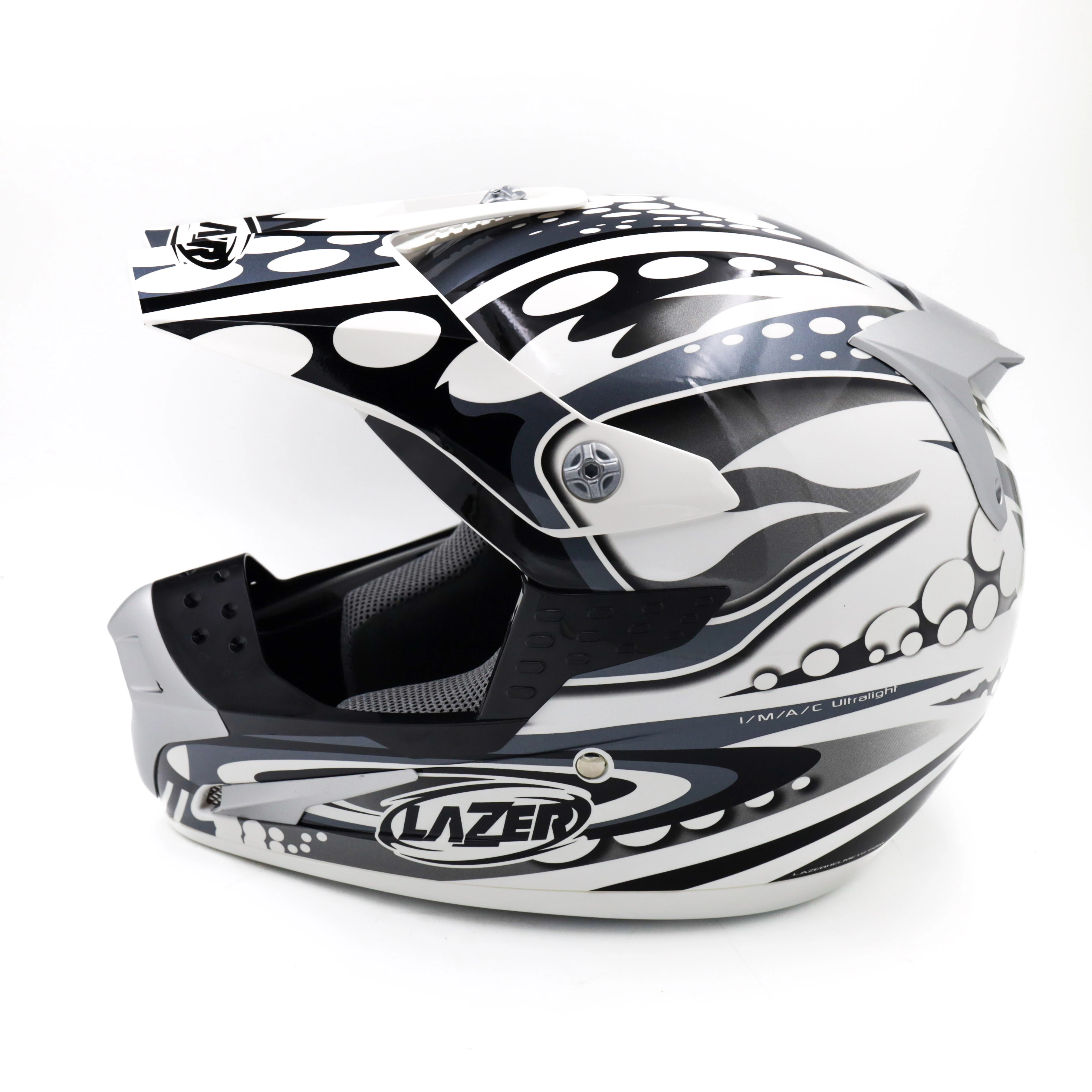 Kask motocyklowy LAZER SMX Bionic biały/szary