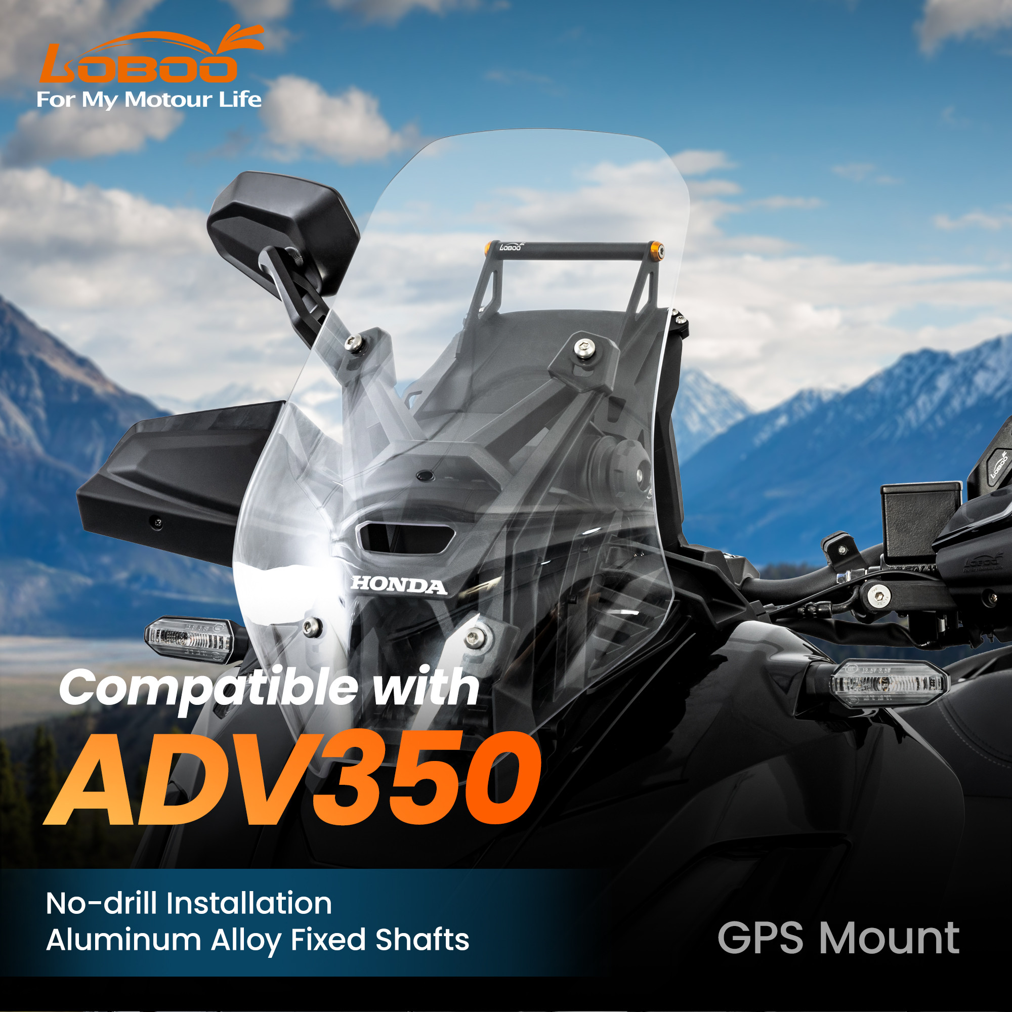 LOBOO Zestaw montażowy GPS do motocykli HONDA FORZA350 (2025-) belka 12mm