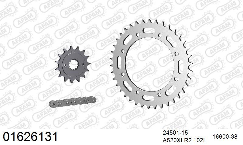 Zestaw napędowy AFAM do KAWASAKI BJ 250 F1,F2, BJ 250 Estrella B1-B7,B7A Custom D1-D7, RS C1,C2,C3,C4, RS Custom E1,E2,E3,E4A