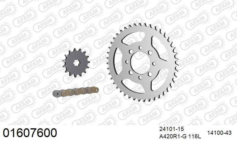Zestaw napędowy AFAM do KAWASAKI AE 80 A1,A2,A3,A4,A5,A6,A7,A8,B1