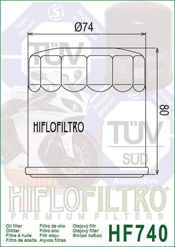 FILTR OLEJU HIFLO HF740 YAMAHA MARINE