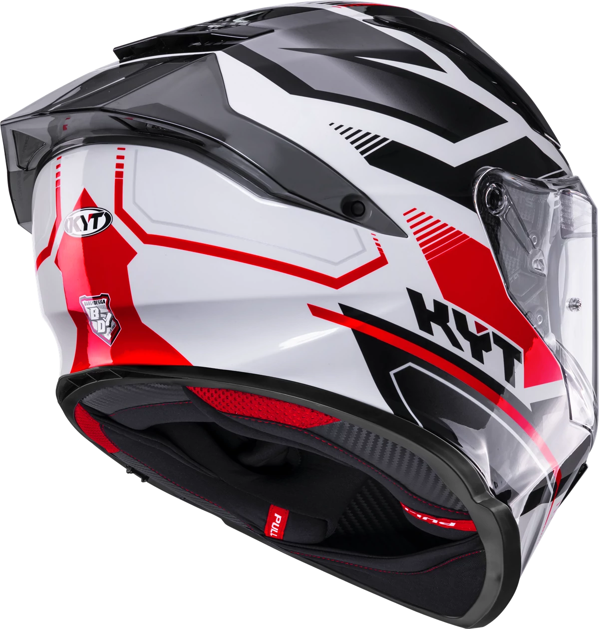 Kask motocyklowy KYT R2R PARSEC BIAŁY/CZERWONY E06