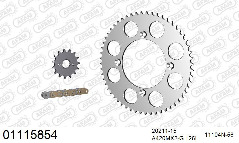 Zestaw napędowy AFAM do HONDA CRF 150 R L, CRF 150 RB 7,8,9,A,B,C,D,E,F,G,H,J,K,L,M,N