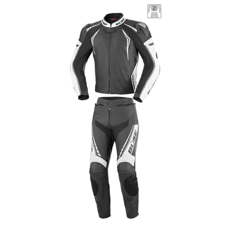 Kombinezon motocyklowy męski BUSE Silverstone Pro czarno-biały 106400
