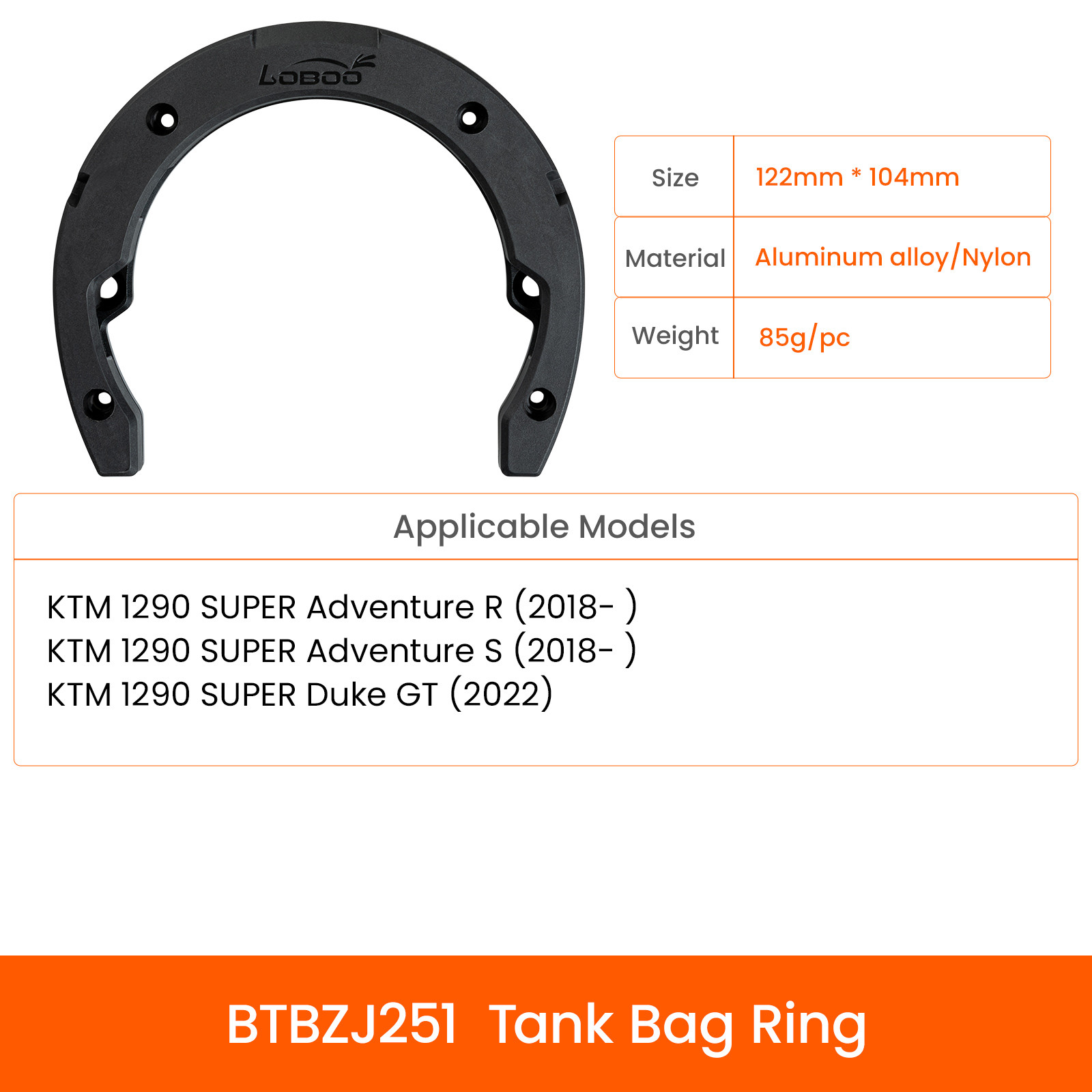 LOBOO Magnetyczny uchwyt do Tank Bag, pasuje do KTM 1290 SUPER Adventure, Super Duke GT