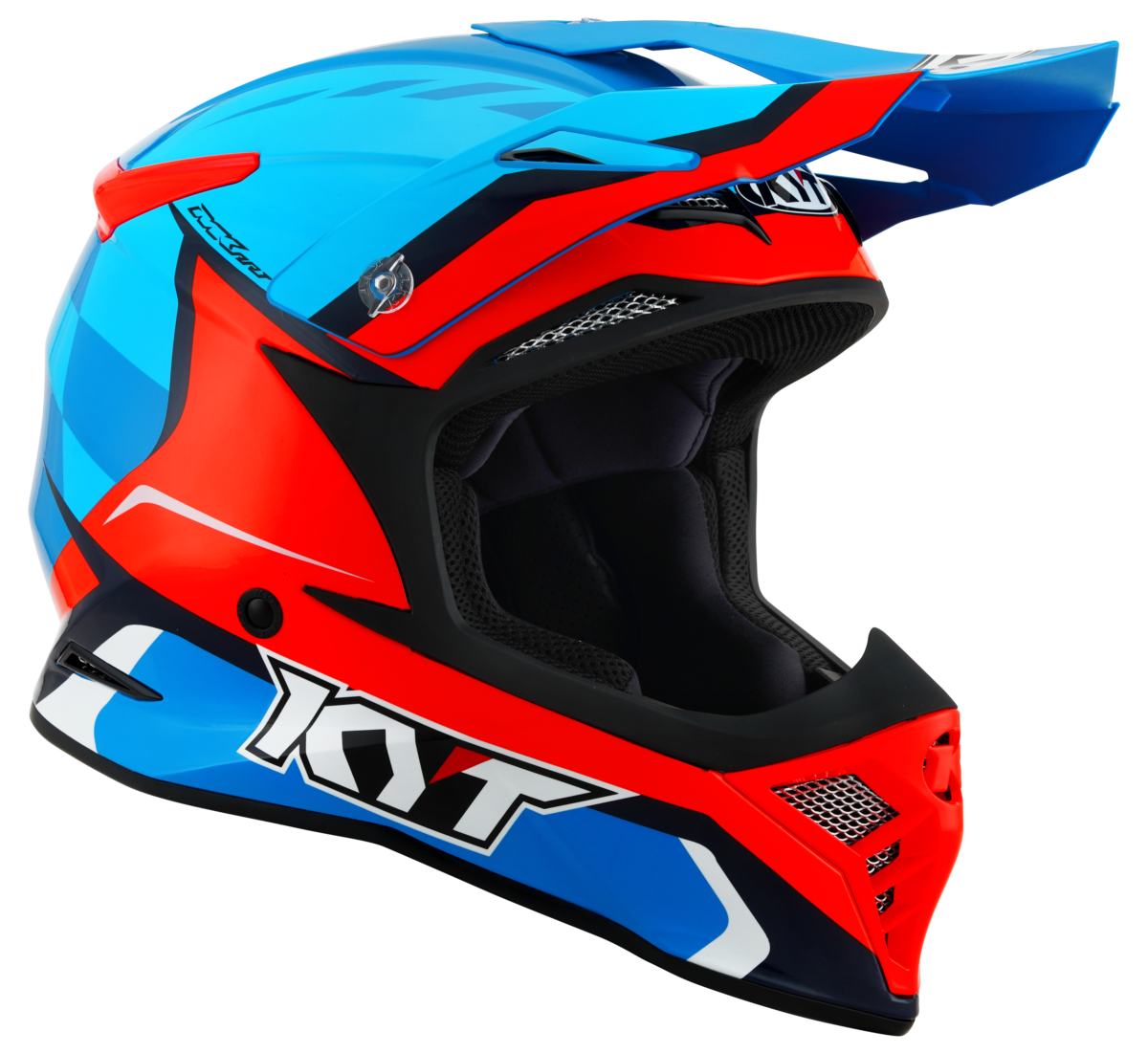 Kask Motocyklowy KYT SKYHAWK GLOWING niebieski/pomarańczowy fluo ECE/ONU 22-06