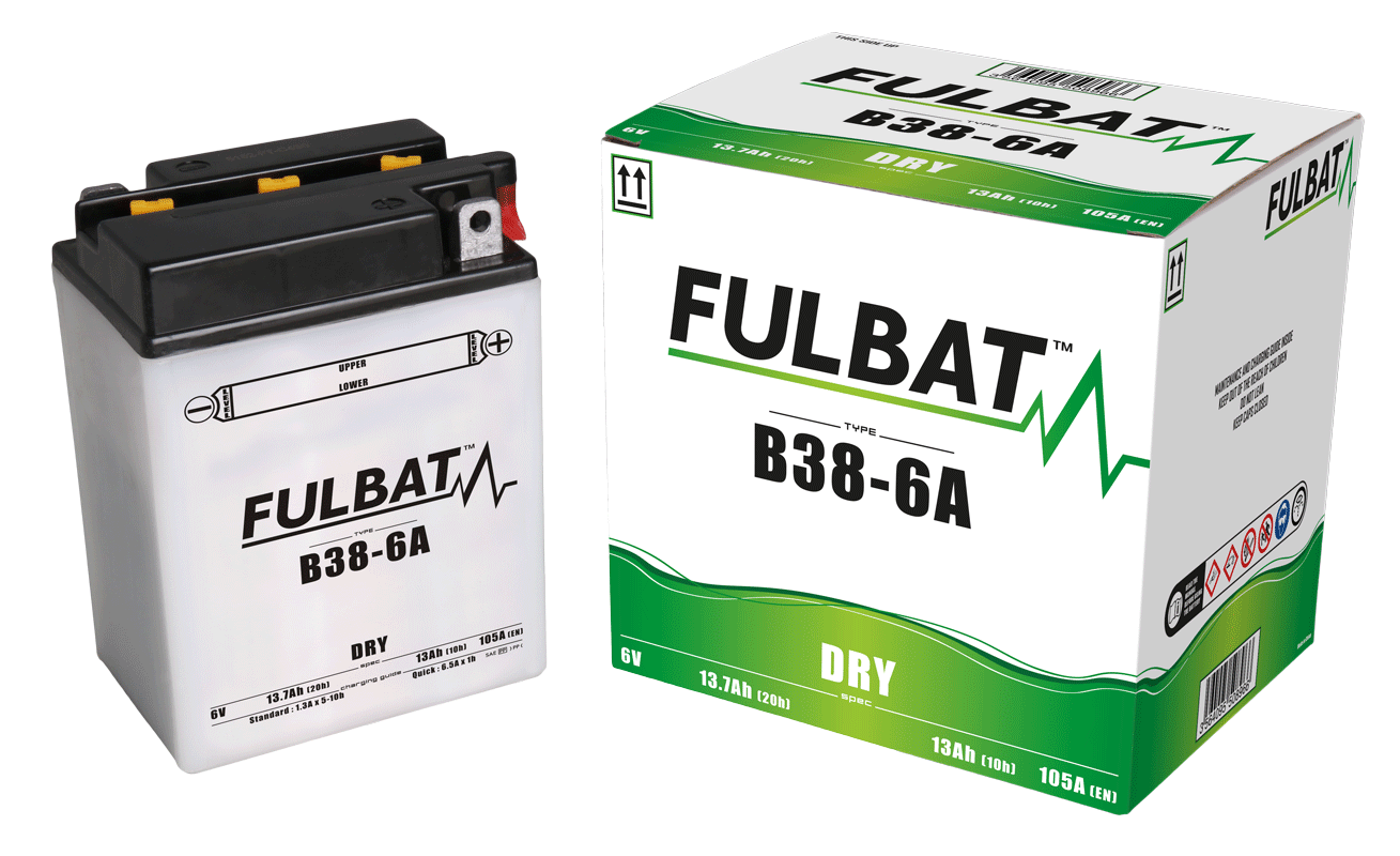 Akumulator FULBAT FUL DRY - B38-6A (suchy, obsługowy, kwas w zestawie)