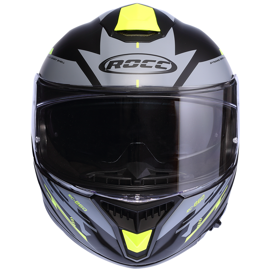 Kask motocyklowy ROCC 861 czarno-żółty