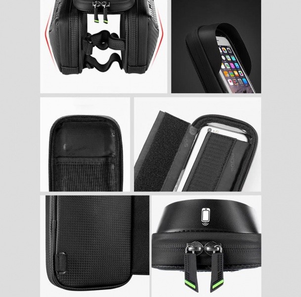 Sakwa, torba rowerowa na ramę z pokrowcem na telefon do 6,2" ROCKBROS RB.BAG008 1,5 L