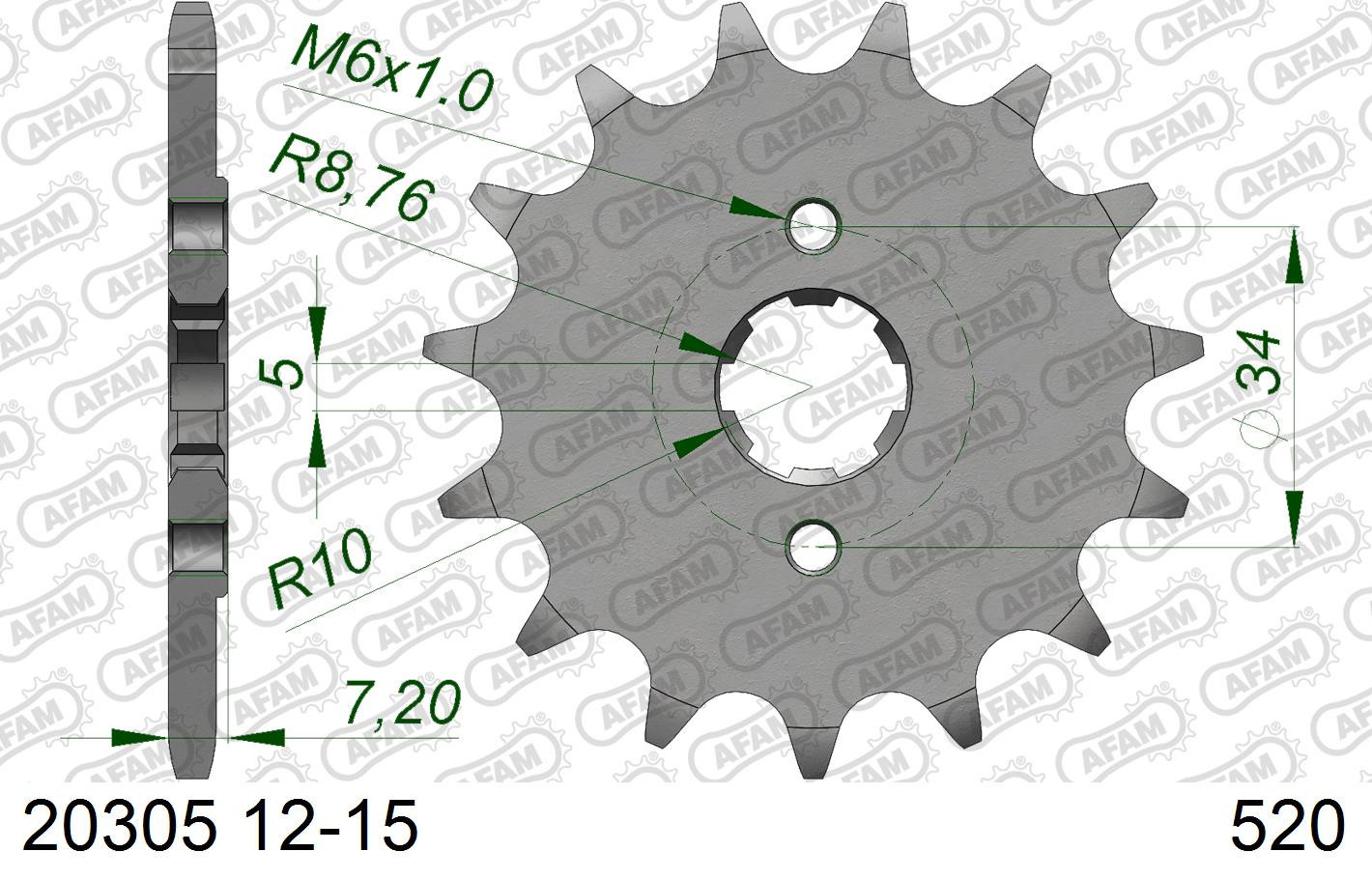 Zestaw napędowy UNIBEAR + AFAM do Honda XL 125 V Varadero 2000–2016 – łańcuch i zębatki
