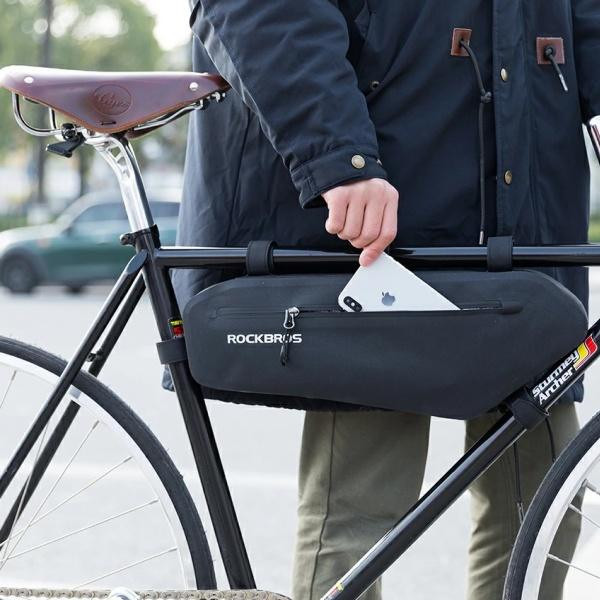 Torba, sakwa rowerowa pod ramę 4L ROCKBROS (AS-018) czarna, wodoodporna