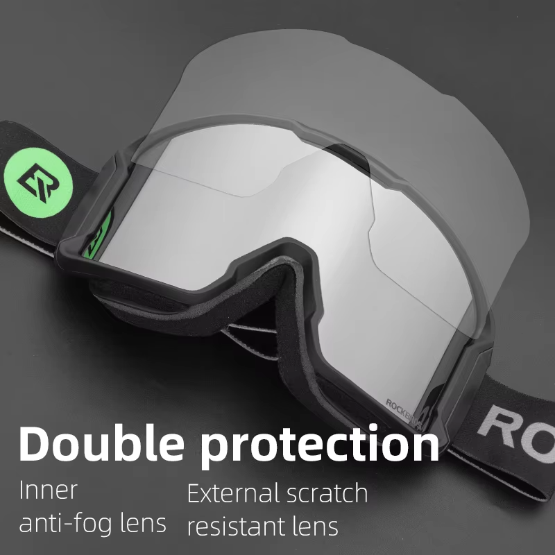 Gogle narciarskie/ snowboardowe sferyczne soczewki UV400 ROCKBROS (10095)